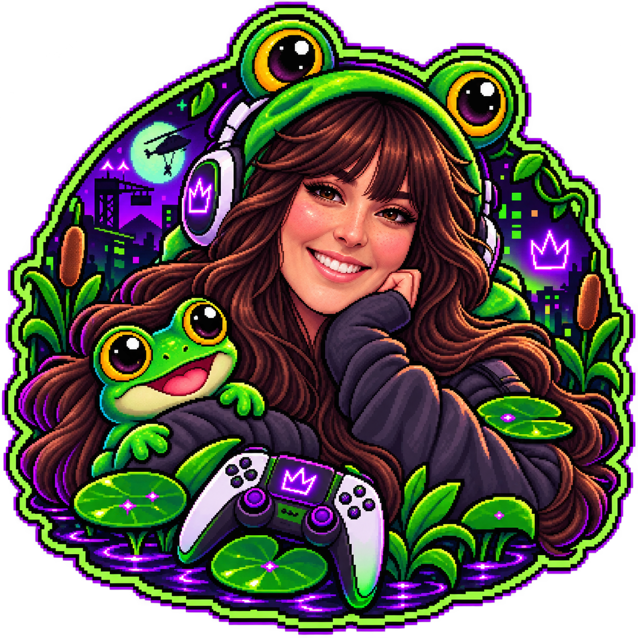 WildKatFrog pixel portrait